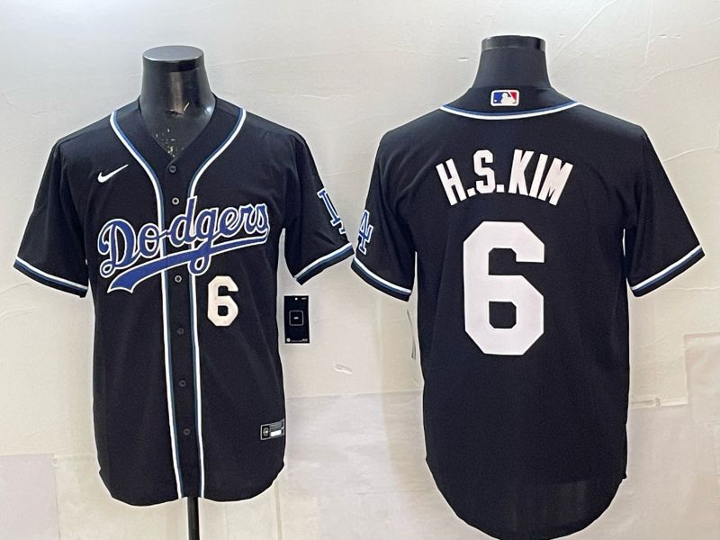 Men 2025 Los Angeles Dodgers #6 H.S.Kim black Nike MLB Jersey style 065->los angeles dodgers->MLB Jersey